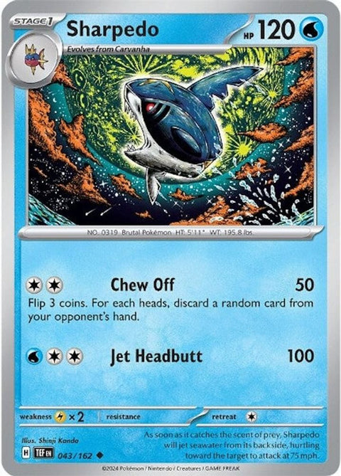 Sharpedo 043 - Reverse Holofoil SV05 Temporal Forces - Uncommon