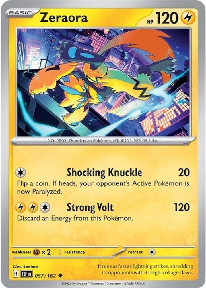 Zeraora 057 - Reverse Holofoil SV05 Temporal Forces - Uncommon
