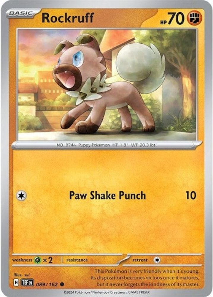 Rockruff 089 - Reverse Holofoil SV05 Temporal Forces - Common