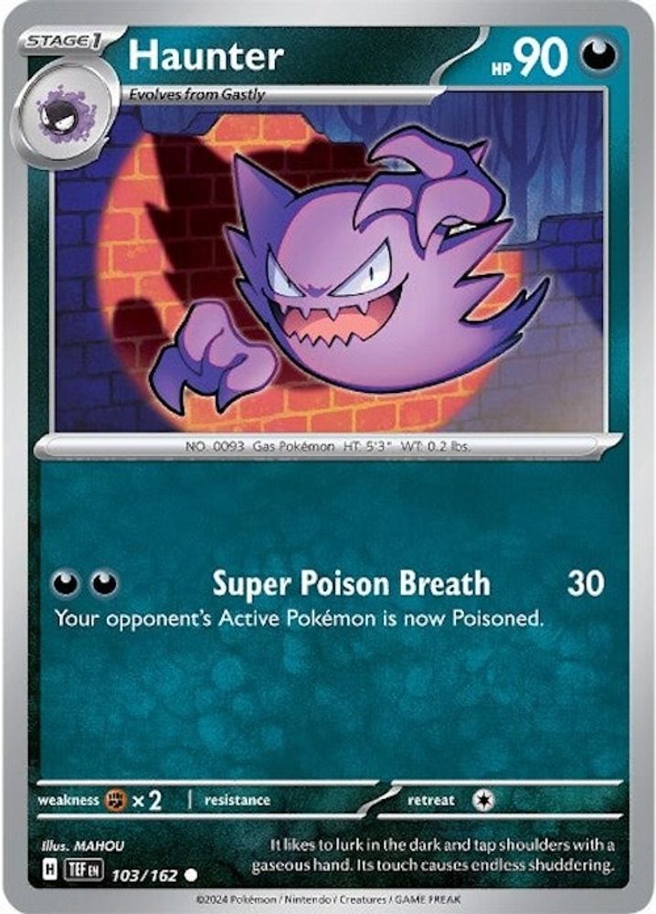 Haunter 103 - Reverse Holofoil SV05 Temporal Forces - Common