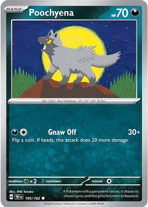 Poochyena 105 - Reverse Holofoil SV05 Temporal Forces - Common