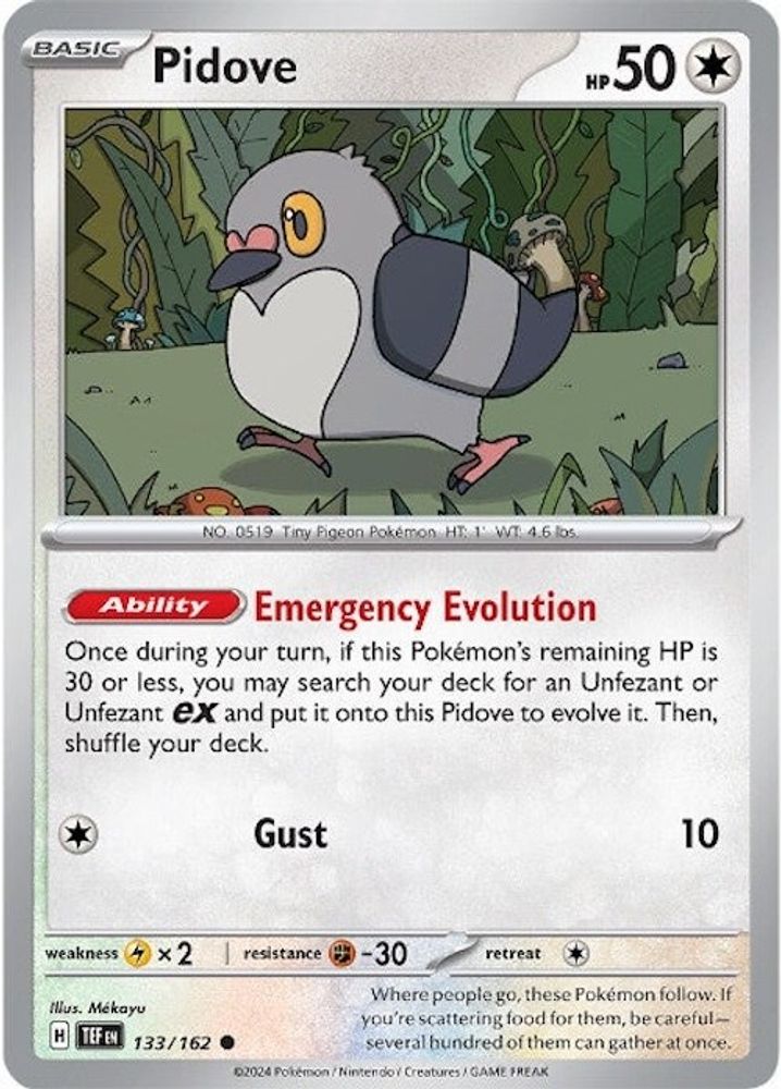 Pidove 133 - Reverse Holofoil SV05 Temporal Forces - Common