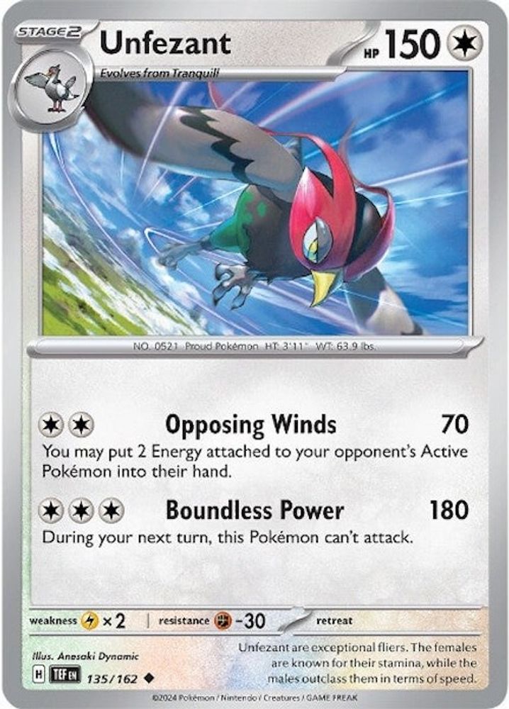 Unfezant 135 SV05 Temporal Forces - Uncommon