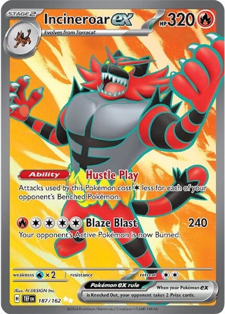 Incineroar ex 187/162 - Holofoil SV05 Temporal Forces - Ultra Rare