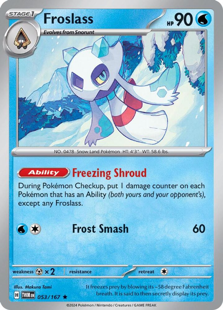 Froslass 053/167 - Reverse Holofoil SV06 Twilight Masquerade - Rare