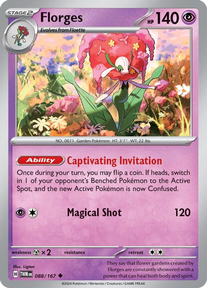 Florges 088 - Reverse Holofoil SV06 Twilight Masquerade - Uncommon