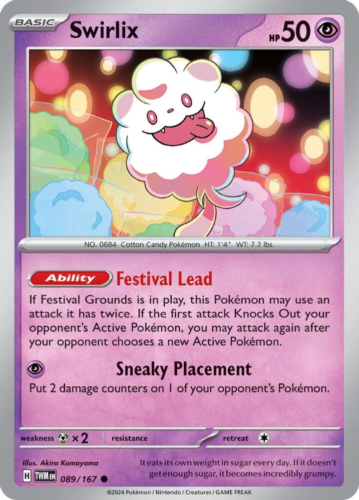 Swirlix 089 - Reverse Holofoil SV06 Twilight Masquerade - Common