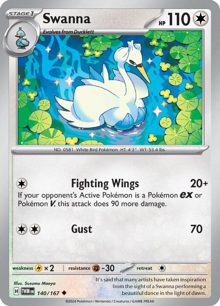 Swanna 140 - Reverse Holofoil SV06 Twilight Masquerade - Uncommon