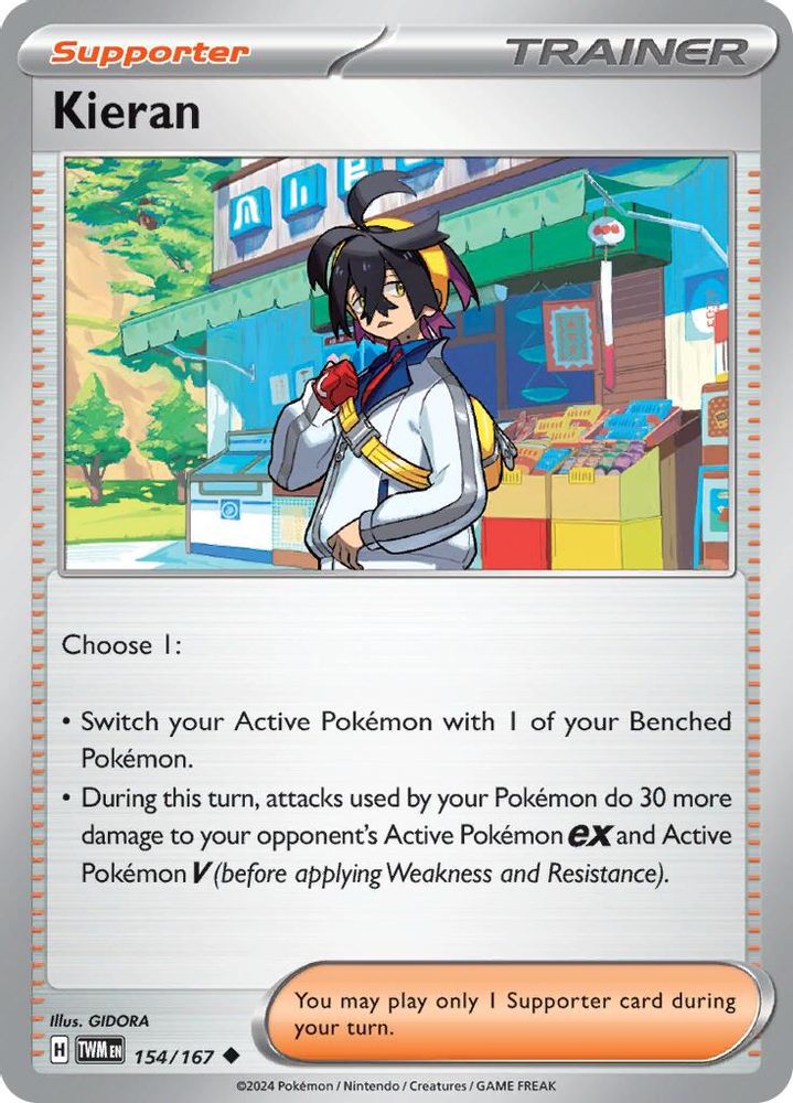 Kieran 154/167 - Reverse Holofoil SV06 Twilight Masquerade - Uncommon