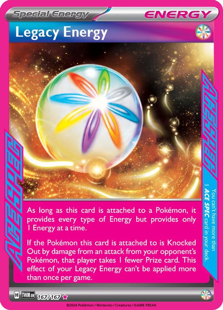 Legacy Energy 167 - Holofoil SV06 Twilight Masquerade - ACE SPEC Rare