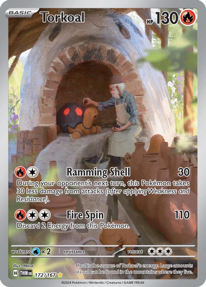 Torkoal 172/167 - Holofoil SV06 Twilight Masquerade - Illustration Rare