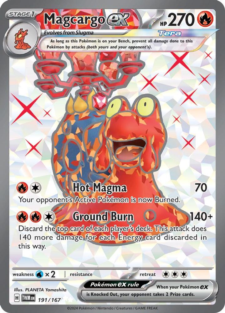 Magcargo ex 191/167 - Holofoil SV06 Twilight Masquerade - Ultra Rare