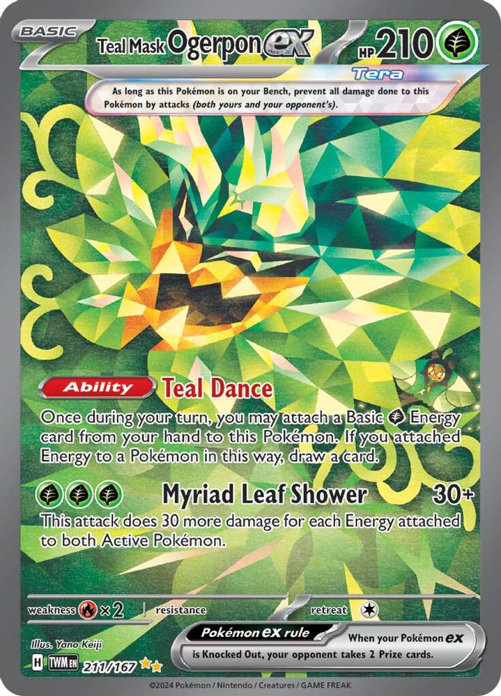 Teal Mask Ogerpon ex 211/167 - Holofoil SV06 Twilight Masquerade - Special Illustration Rare