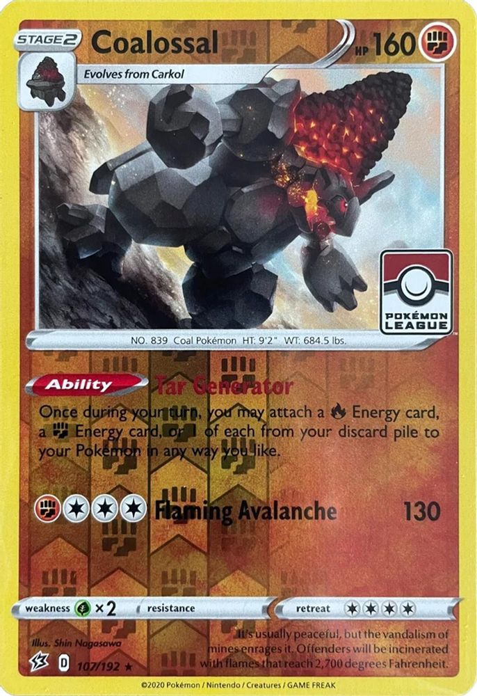 Coalossal (League Promo) 107/192 - Reverse Holofoil League & Championship Cards - Promo