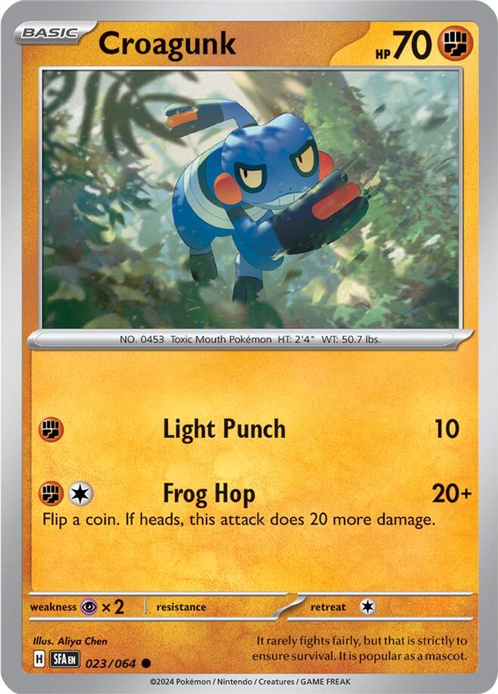 Croagunk 023 - Reverse Holofoil SV Shrouded Fable - Common