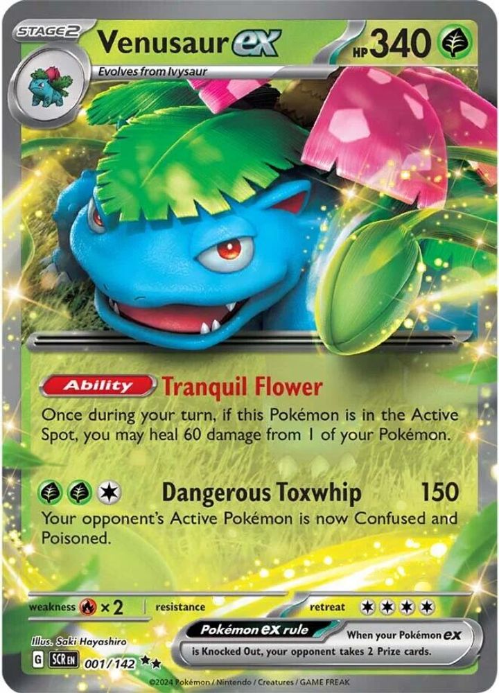 Venusaur ex 001 - Holofoil SV07 Stellar Crown - Double Rare