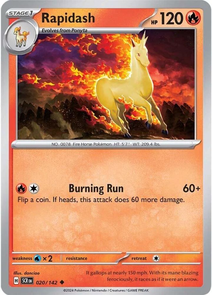 Rapidash 020 - Reverse Holofoil SV07 Stellar Crown - Uncommon