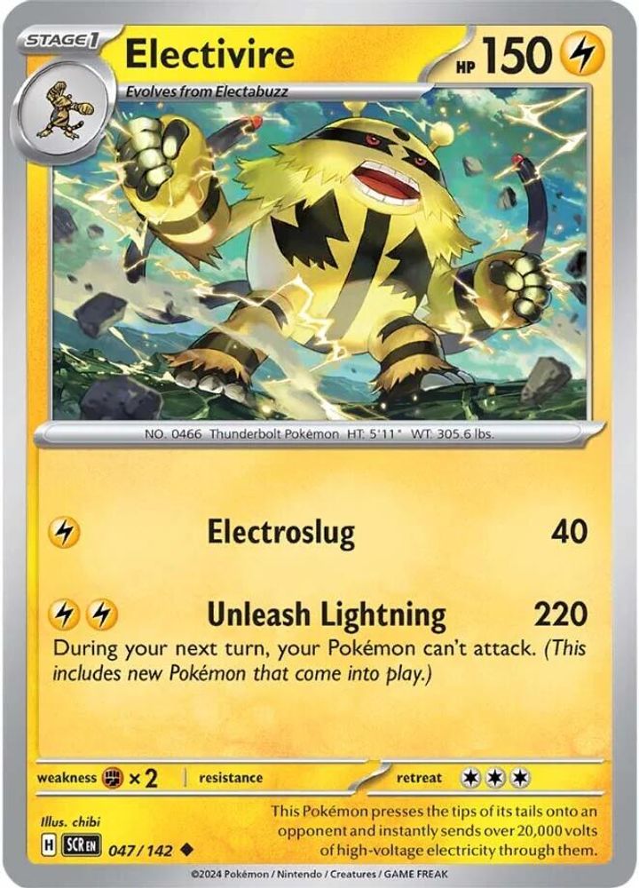Electivire 047 - Reverse Holofoil SV07 Stellar Crown - Uncommon