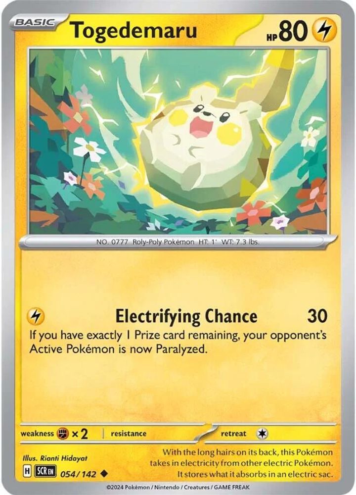 Togedemaru 054 - Reverse Holofoil SV07 Stellar Crown - Uncommon