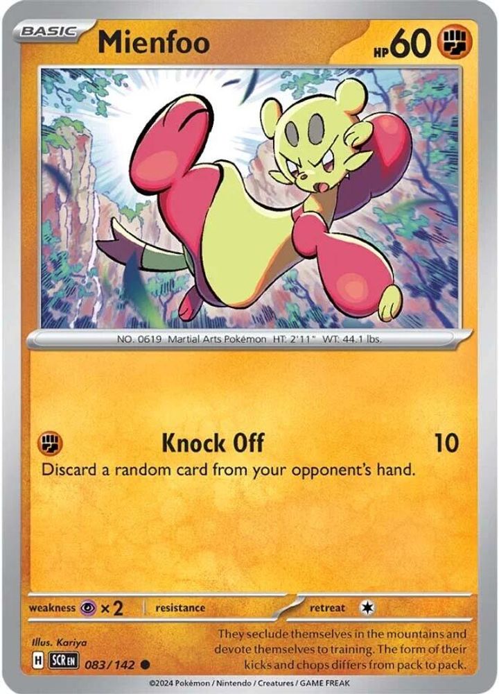 Mienfoo 083 - Reverse Holofoil SV07 Stellar Crown - Common