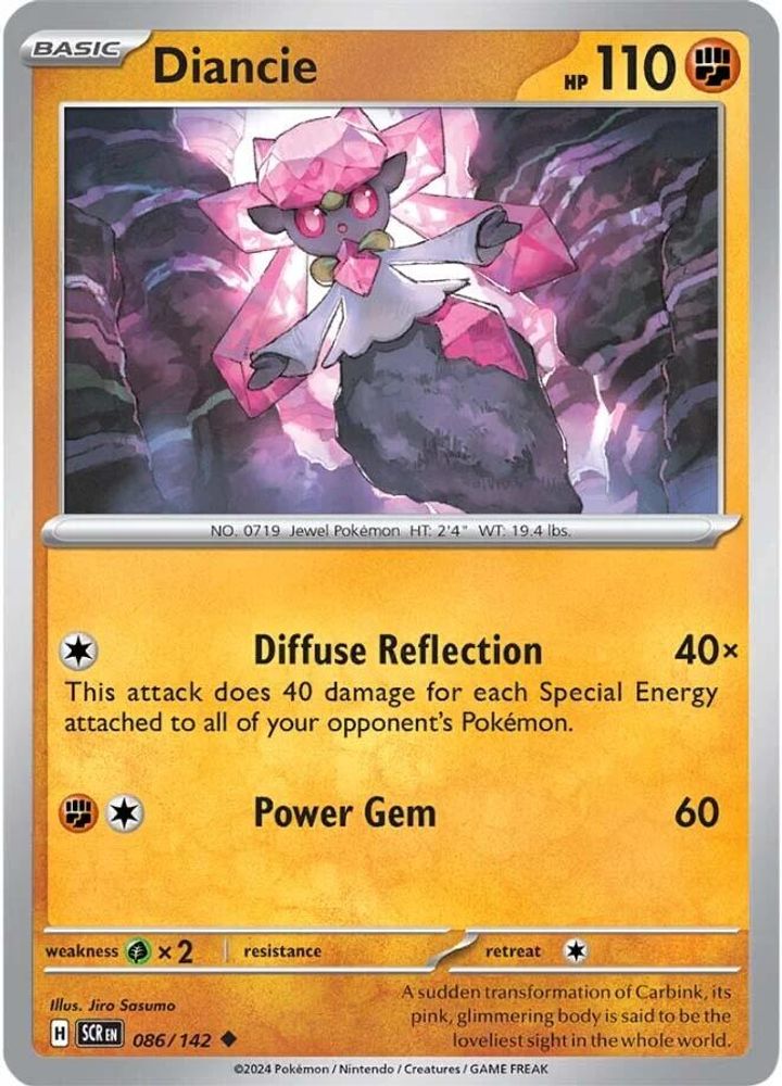 Diancie 086 - Reverse Holofoil SV07 Stellar Crown - Uncommon