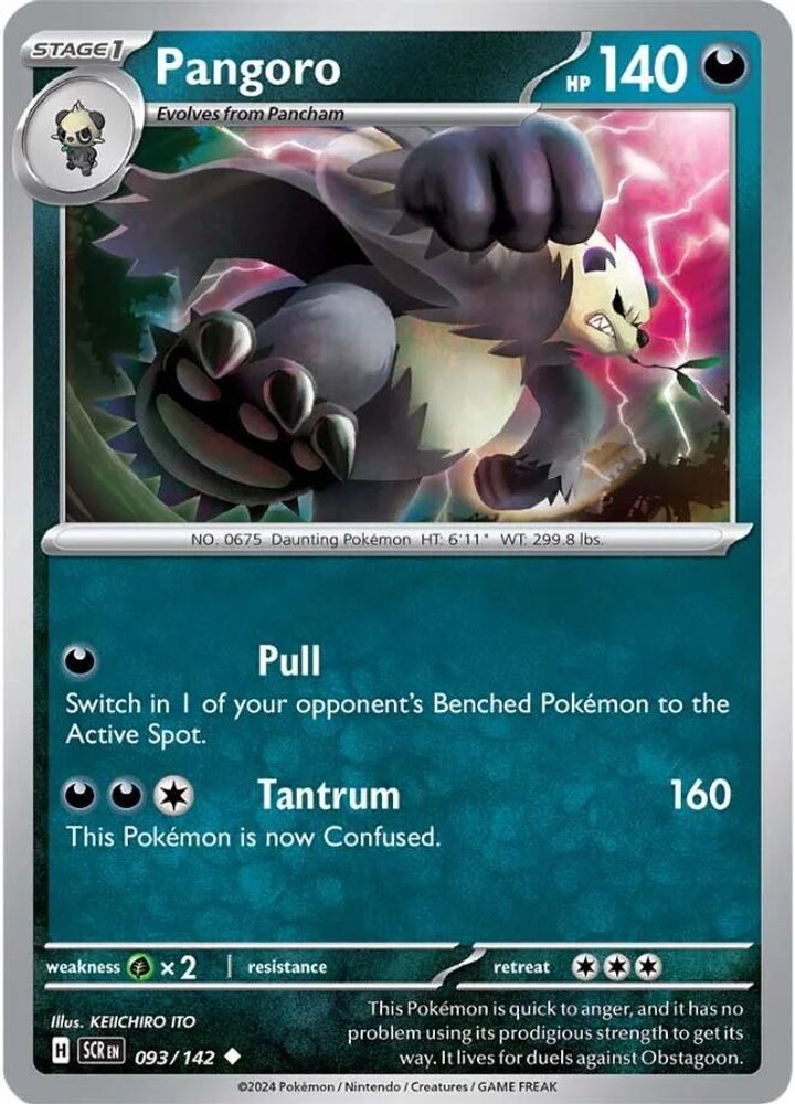 Pangoro 093 - Reverse Holofoil SV07 Stellar Crown - Uncommon