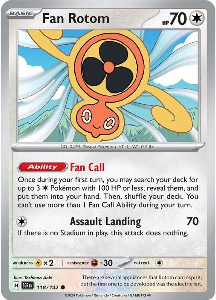 Fan Rotom 118 - Reverse Holofoil SV07 Stellar Crown - Common
