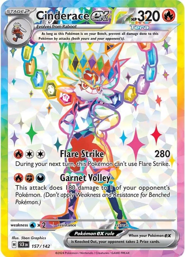 Cinderace ex 157/142 - Holofoil SV07 Stellar Crown - Ultra Rare
