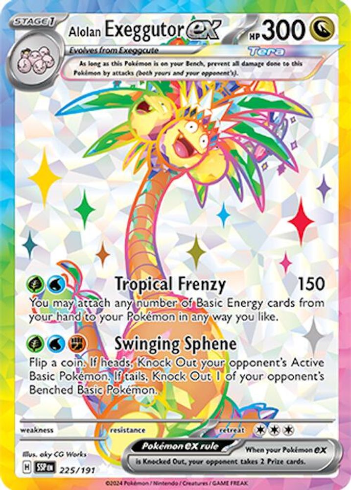 Alolan Exeggutor ex 225/191 - Holofoil SV08 Surging Sparks - Ultra Rare