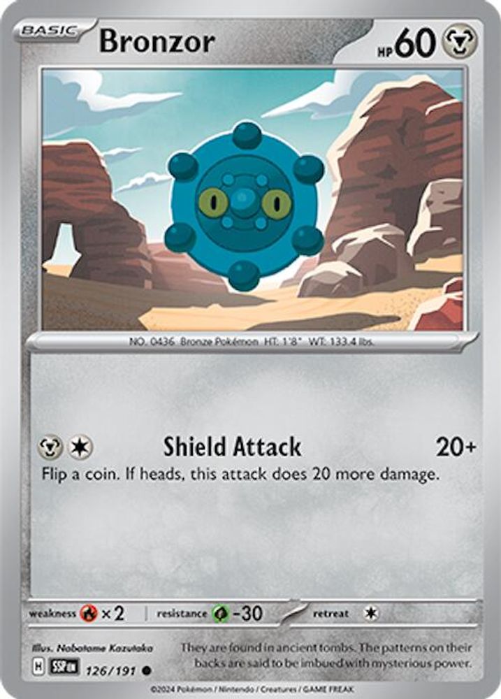 Bronzor 126 - Reverse Holofoil SV08 Surging Sparks - Common
