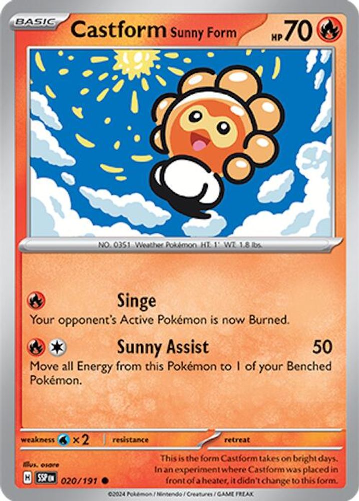 Castform Sunny Form 020/191 SV08 Surging Sparks - Common