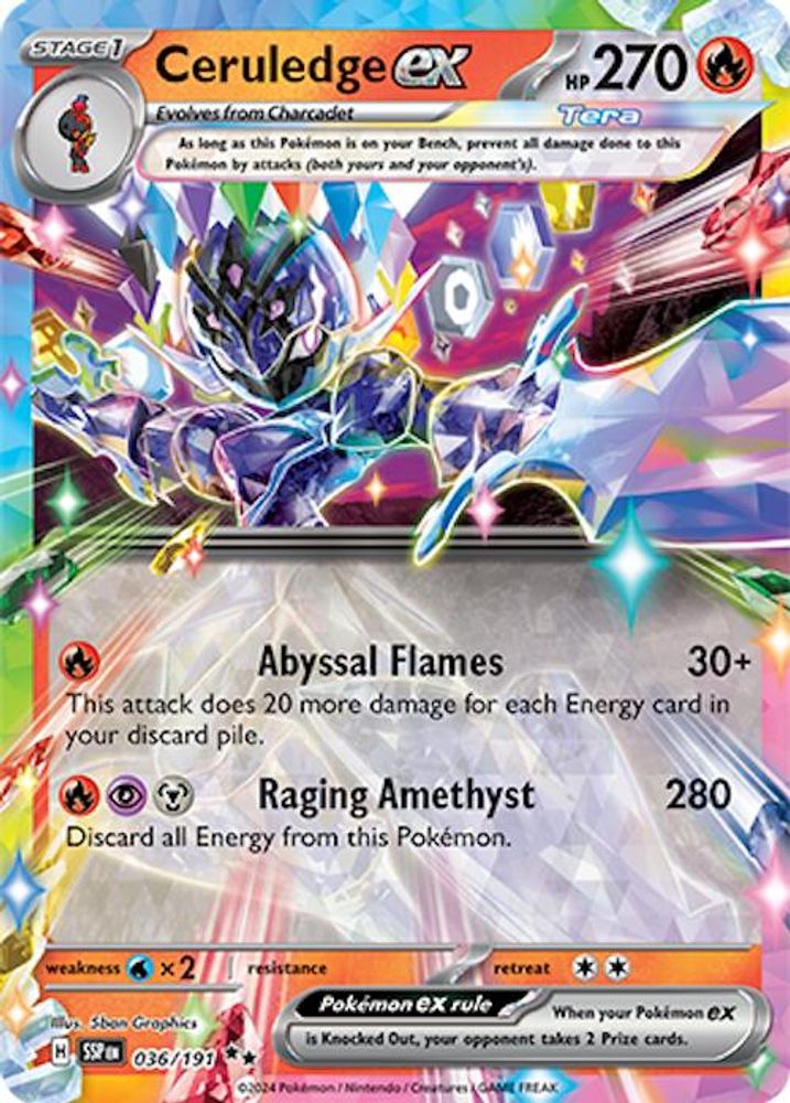 Ceruledge ex 036 - Holofoil SV08 Surging Sparks - Double Rare