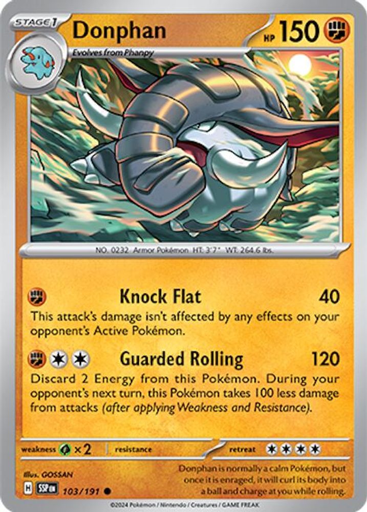 Donphan 103 - Reverse Holofoil SV08 Surging Sparks - Common
