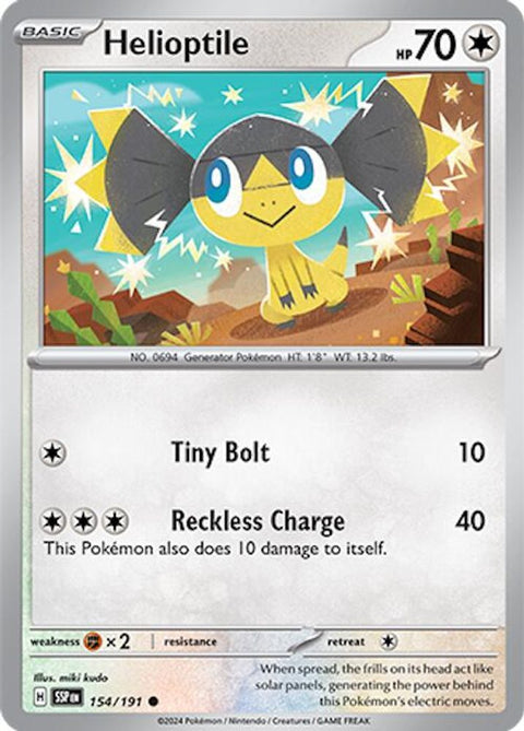 Helioptile 154 - Reverse Holofoil SV08 Surging Sparks - Common