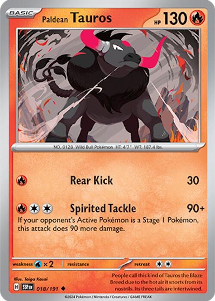 Paldean Tauros 018/191 SV08 Surging Sparks - Uncommon
