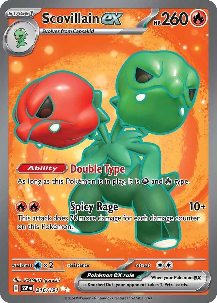 Scovillain ex 216/191 - Holofoil SV08 Surging Sparks - Ultra Rare