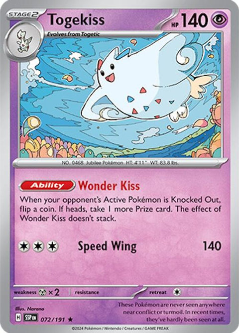Togekiss 072 - Reverse Holofoil SV08 Surging Sparks - Rare