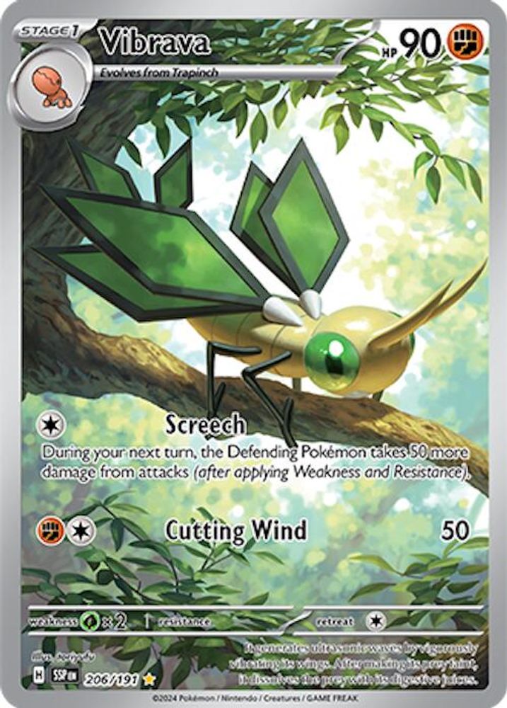 Vibrava 206/191 - Holofoil SV08 Surging Sparks - Illustration Rare