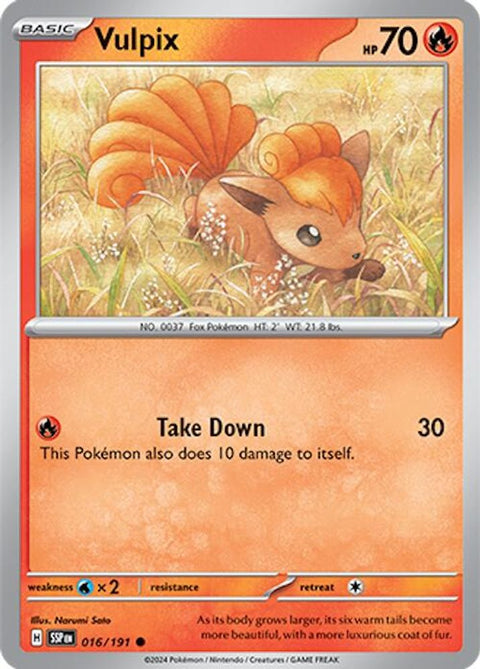 Vulpix 016 - Reverse Holofoil SV08 Surging Sparks - Common