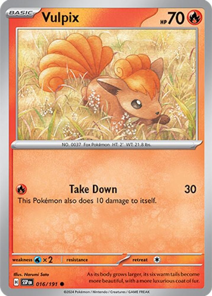 Vulpix 016 - Reverse Holofoil SV08 Surging Sparks - Common