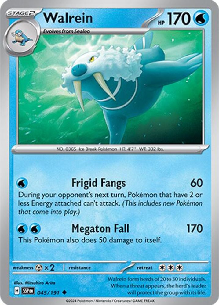 Walrein 045 - Reverse Holofoil SV08 Surging Sparks - Uncommon