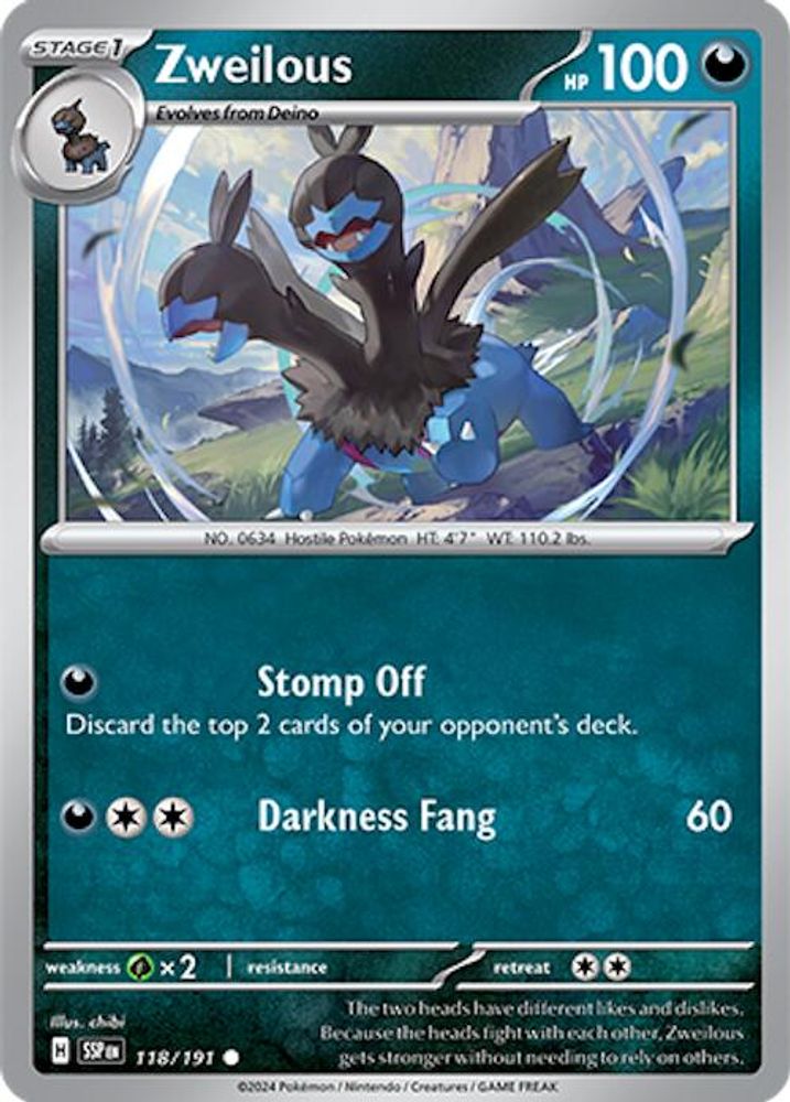 Zweilous 118 - Reverse Holofoil SV08 Surging Sparks - Common