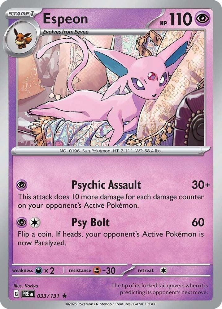 Espeon 033 - Reverse Holofoil SV Prismatic Evolutions - Rare