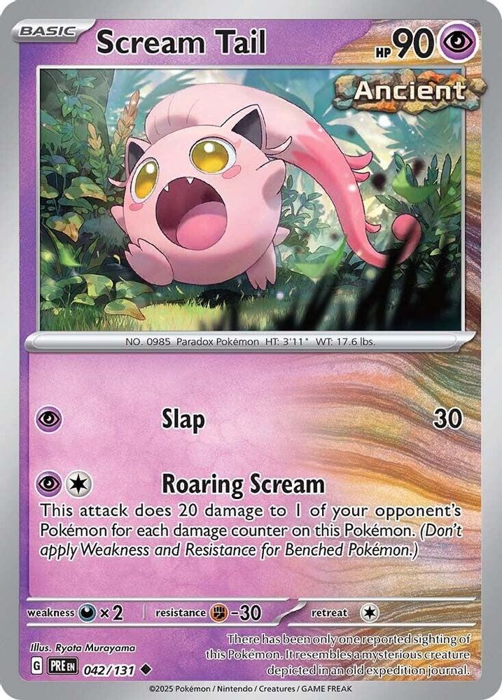 Scream Tail 042 - Reverse Holofoil SV Prismatic Evolutions - Uncommon