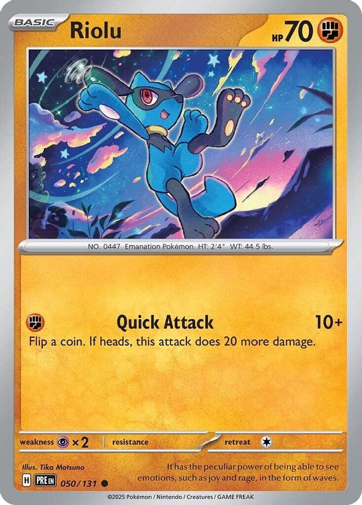 Riolu 050 - Reverse Holofoil SV Prismatic Evolutions - Common