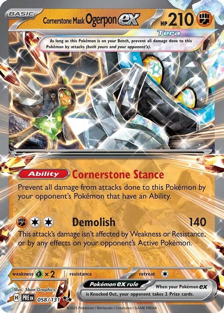 Cornerstone Mask Ogerpon ex 058/131 - Holofoil SV Prismatic Evolutions - Double Rare