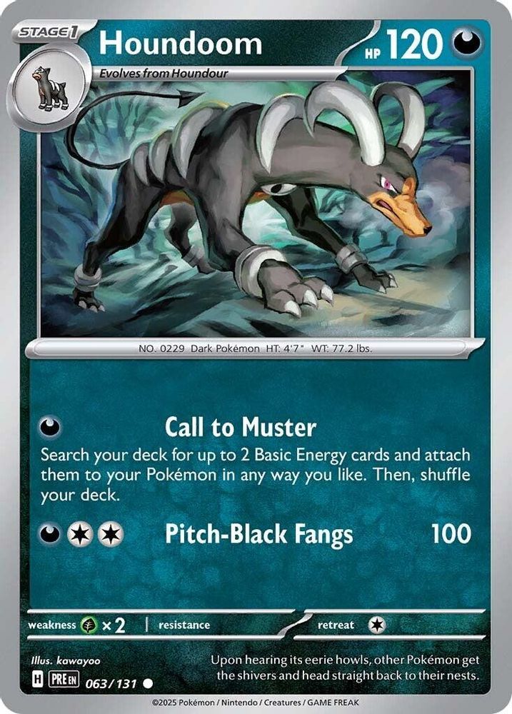 Houndoom 063 - Reverse Holofoil SV Prismatic Evolutions - Common