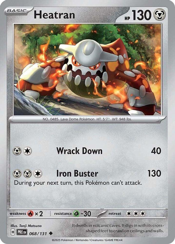 Heatran 068 - Reverse Holofoil SV Prismatic Evolutions - Uncommon