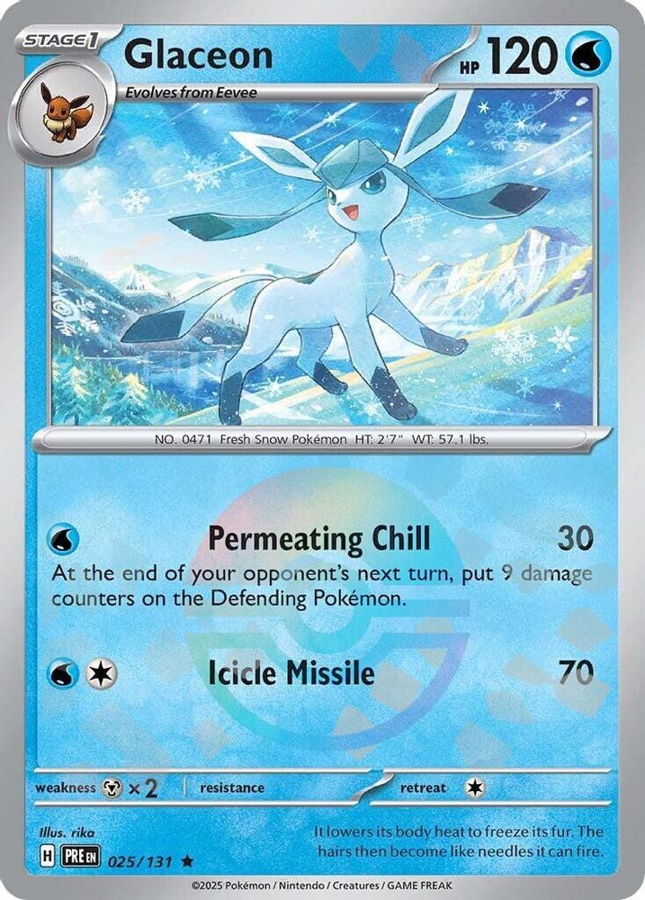 Glaceon (Poke Ball Pattern) 025 - Holofoil SV Prismatic Evolutions - Rare