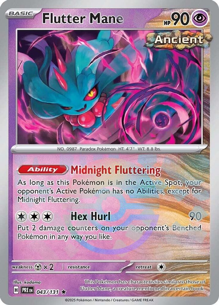 Flutter Mane (Poke Ball Pattern) 043 - Holofoil SV Prismatic Evolutions - Rare